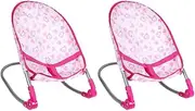 2X Newborn Folding Bouncer Rocker for Doll Pretend Play