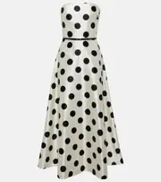 [Max Mara] Max Mara Cippo polka-dot cotton and silk maxi dress UK 18 multicoloured