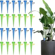 24PCS Self Watering Spikes, Adjustable Plant Watering Devices, Automatic Drip Irrigation System with Slow Release Control Valve Switch - for Outdoor Indoor Plants Use