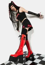 [Current Mood] Famous Last Words Patent Knee High Boots