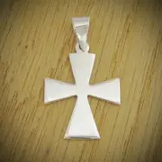 CROSS Pendant, Wide Flared - SOLID Sterling Silver - Add Your Own CHAIN!