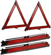 Hohopeti Vehicle Safety Sign Reflective Triangle Pcs Roadside Warning Triangle Driveway Reflectors Long-lasting Material