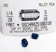 1/4-20x5/16 Hex Socket Set Screws Cup Point Alloy Steel (25)