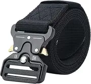 [Drasry] Tactical Belt, Military Style Heavy Duty Webbing Belt with Quick-Release Tactical Buckle Work Belt Men Nylon Belt for Concealed Carry Hunting Fishing Camping Casual
