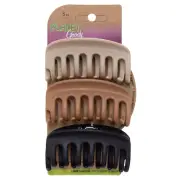 Planet Sustainable Round Claw Clips, Assorted Colors, 3-Pack, Hair Accessories