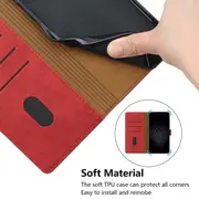 Clasp Case with Flip Wallet Stand Function Cover for Samsung S21Fe - Red