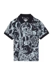 Versace Kids Printed Piqué Cotton Polo Shirt (4-6 Years) - Navy - 05YR (5 Years) 05YR (5 years)