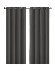 [Traderight] Blockout Curtains Panels 132x160cm x2 in Charcoal