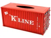 Kline Vintage Diecast Metal Shipping Container Tissue Box