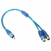 1Pcs Male to 2 Female Stereo Audio Sockets Adapter Cable RCA Adapter Cable 25cm