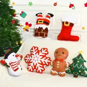 6 Pcs Christmas Throw Pillows Snowman Christmas Tree Gingerbread Santa Plush Pil