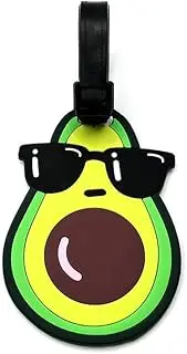 [QFSH] Cute Silicone Luggage Tag for Women Men Funny Fruit Travel Bag Tags Identifier Suitcase Label Personalized Luggage Tags (Avocado)
