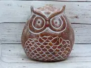 Owl Planter Pot - Clay, Flower Pot, Owl Gifts, Handmade Mexican Pottery, Indoor