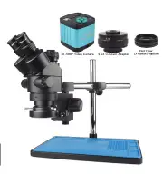 48MP 4K 1080P HDMI USB Video Camera Simul-Focal 3.5X-90X Continuous Zoom Stereo Trinocular Microscope CTV Adapter Barlow Lens 7-45x