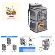 2-in-1 Double Pet Carrier Backpack for Small Cats and Dogs, Portable Pet Trav...