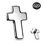 2pcs. G23 Titanium Flat Cross Internally Threaded Dermal Anchor Top Part 16G 14G