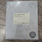 West Elm Sheer Crosshatch Curtain 100% Cotton Gray 48" x 84" Hidden Tab