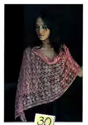 GORGEOUS LACE APRIL SHOWERS WRAP to KNIT with SPORTWEIGHT YARN by FIESTA YARNS