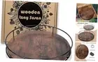 10 Inch Wood Lazy Susan Turntable for Table, Kitchen Rustic Brown Turntable