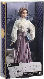 NEW OFFICIAL BARBIE HELEN KELLER BRAILLE INSPIRING WOMEN DOLL