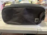 Pencil, Pen Case or a Make up Bag Large with 2 Zipper Parts New Dark Gray