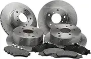 4 Front + Rear Disc Rotors + Brake Pads Pack for Holden Commodore V2 VT VU VX VY VZ WH WK WL incl Calais Caprice Commodore Statesman Berlina Monaro One Tonner Crewman 1997 to 2007