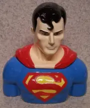 Ceramic Cookie Snack Jar D C Comics Superman Man of Steel NEW with gift box