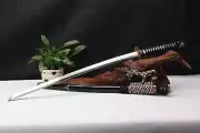 Japanese Tachi Sword Saber Black And White Katana Cavalry Sabre Folded Steel