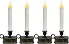 4 Pack Window Candles with Sensor Dusk to Dawn, Christmas Window Candles Battery