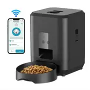 Automatic Cat Feeder 2L with WiFi,Food Dispenser with App Remote Control Timed Feeding of Dry Food Programmable Feeding Times,Black