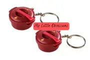 Tupperware New~Set of 2 Miniature microwave pressure cooker keychains