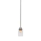 Toltec Edge Stem Mini Pendant, Nickel, 4" Clear Bubble Glass - 1151-BN-300