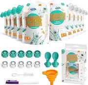 fefe Reusable Baby Food Pouches - 10 Pack, 6oz Each | BPA-Free, Freezer & Dishwasher Safe | Easy to Fill & Clean Squeeze Containers for Toddlers | Ideal for Baby Food, Yogurt,Juice, Smoothies & Purees