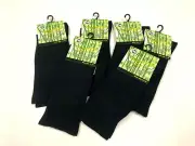BULK 6 Pairs Mens Bamboo Business crew Socks Loose Top size 11-14 DARK Navy Blue