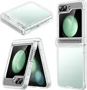 [JETech] Case for Samsung Galaxy Z Flip 5 2023 with Hinge Protection, Heavy Duty Rugged Protective Hard PC Phone Cover, Anti-Fingerprint Matte Finish (Frosted Clear)