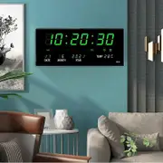 Luminous Digital Wall Clock Alarm Hourly Chiming Temperature Date Calendar Table Clock Electronic Led Clock Decoration With Plug White