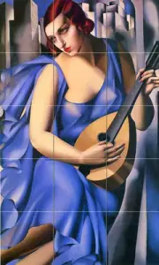 Art Deco Ceramic Mural Backsplash Bath Tile #440