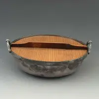 在飛比找Yahoo!奇摩拍賣優惠-日本純銀鍋 446.7g 日本古董銀器 平底鍋