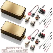 EMG 81X + 60X BRUSHED GOLD ACTIVE HUMBUCKER GUITAR PICKUP SET SHORT POTS & WIRES
