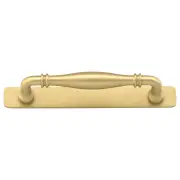 Sarlat Cabinet Pull w Backplate CTC128mm Brushed Gold PVD