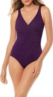 Miraclesuit Swimsuit Oceanus One-Piece in Sangria Purple Size 12