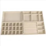 4pcs Jewelry Organizer Tray Stackable Earring Ring Necklace Bracelet Display Trays