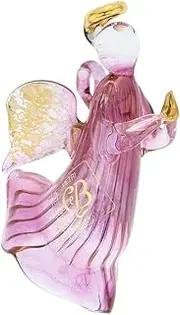 GlassOfVenice Murano Glass Angel Christmas Ornament - Purple