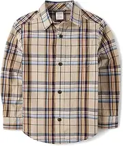 [Gymboree] Boys' and Toddler Long Sleeve Button Up Shirts, Chipmunk, 7