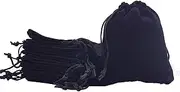 Sansam 50pcs Small Black Drawstrings Velvet Gift Bags Jewelry Pouches for Wedding Favors, Candy Bags, Party Favors, 2.0''x2.8''