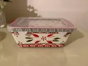 Temp-tations by Tara 12 oz Mini Loaf Pan w/ Lid - HOLIDAY Pattern
