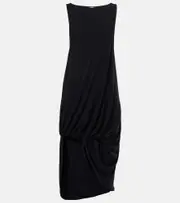 [Jacquemus] Jacquemus Peplo draped jersey midi dress UK 4 black