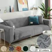 1/2/3/4 Seater Velvet Sofa Covers Thicken Adjustable Slipcover Armchair Covers