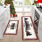 Christmas Tree Kitchen Mats 2 Piece Set Non Slip Waterproof Kitchen Rugs and ...