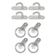 4Pcs Stainless Steels Pad Eye Plate Marine Hardware Hook Heavy Duty Ceiling Hook